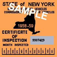 Modal Additional Images for 1958-59 New York INSPECTION Sticker